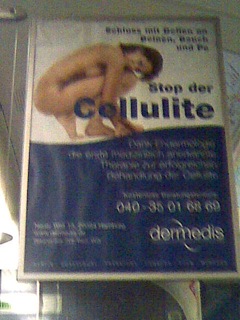 sexistisches werbeplakat für cellulitis behandlung