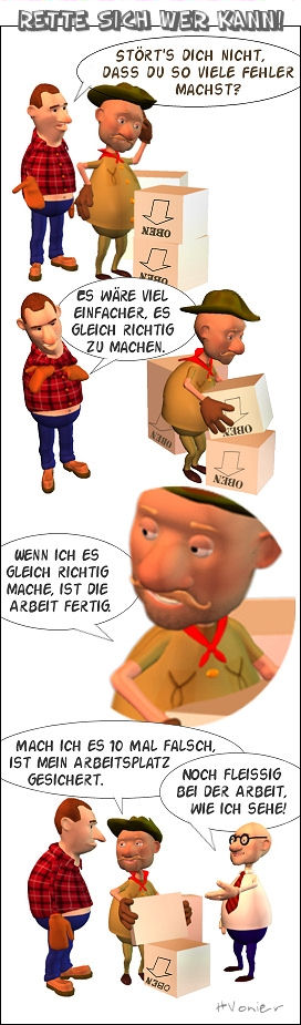 Für einen sicheren Arbeitsplatz muss man schon selbst sorgen (Comic)