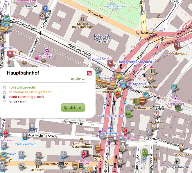 Wheelmap Screenshot M�nchen